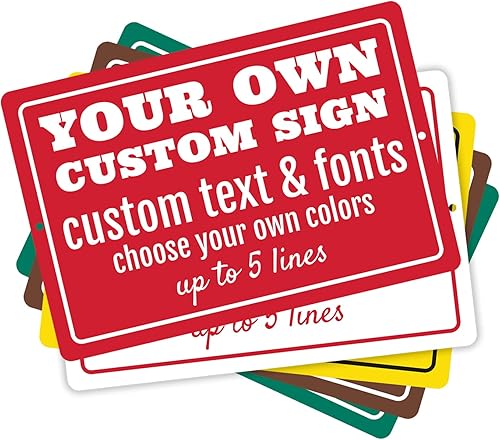 Letreros personalizados de metal para exteriores, 12 x 8 pulgadas, para exteriores o interiores, para el hogar, oficina, negocios, letreros de