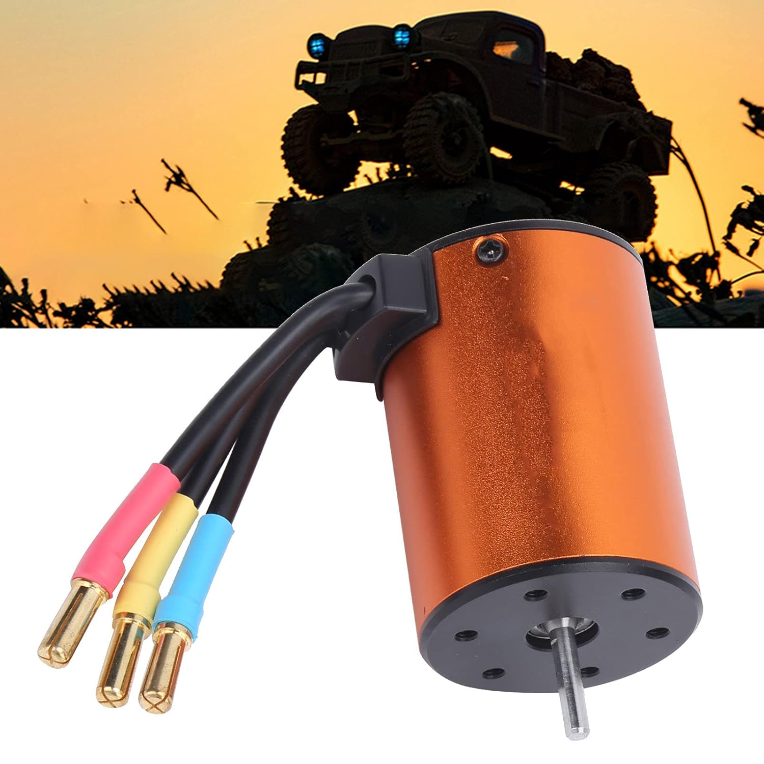 RC Brushless Motor 3650 4300KV 4 Poles Sensorless Motor for 1/10 RC Car Upgrade Rc Car Model Accessory with 6061 Aluminum