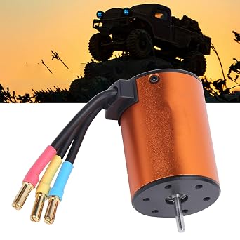 RC Brushless Motor 3650 4300KV 4 Poles Sensorless Motor for 1/10 RC Car Upgrade Rc Car Model Accessory with 6061 Aluminum
