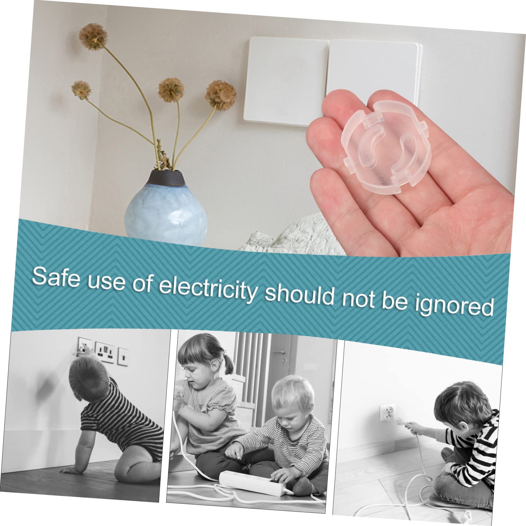 VICASKY 100piezas De Enchufe Transparentes Para Cubiertas De Seguridad Para Enchufes De Protección Infantil Fáciles De Instalar Protección Efectiva Para