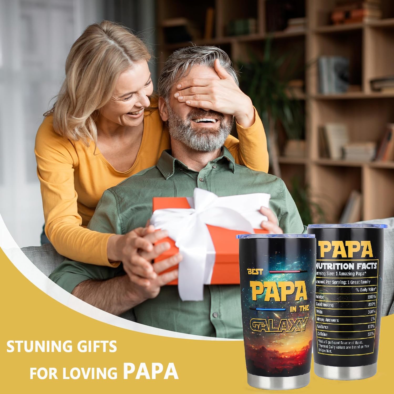 Gifts for Papa from Grandkids - Papa Gifts for Birthday Fathers Day Valentines Day Christmas - Romantic Anniversary Wedding Gift for Him Men - Best Dad Gift from Daughter Son -20oz Tumbler - Image 3