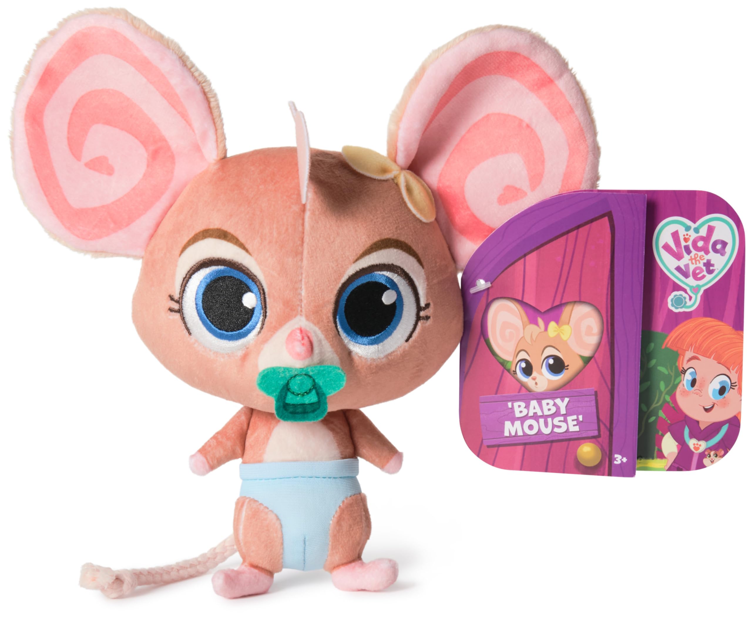 Vida The Vet - Peluche Baby Mouse - Ratoncito de Peluche Suave de 20 cm - 6072047 - Vida la Veterinaria Juguetes - Juguetes niños 3 años + - Regalo Niña 3 Años + - Peluches de Animales
