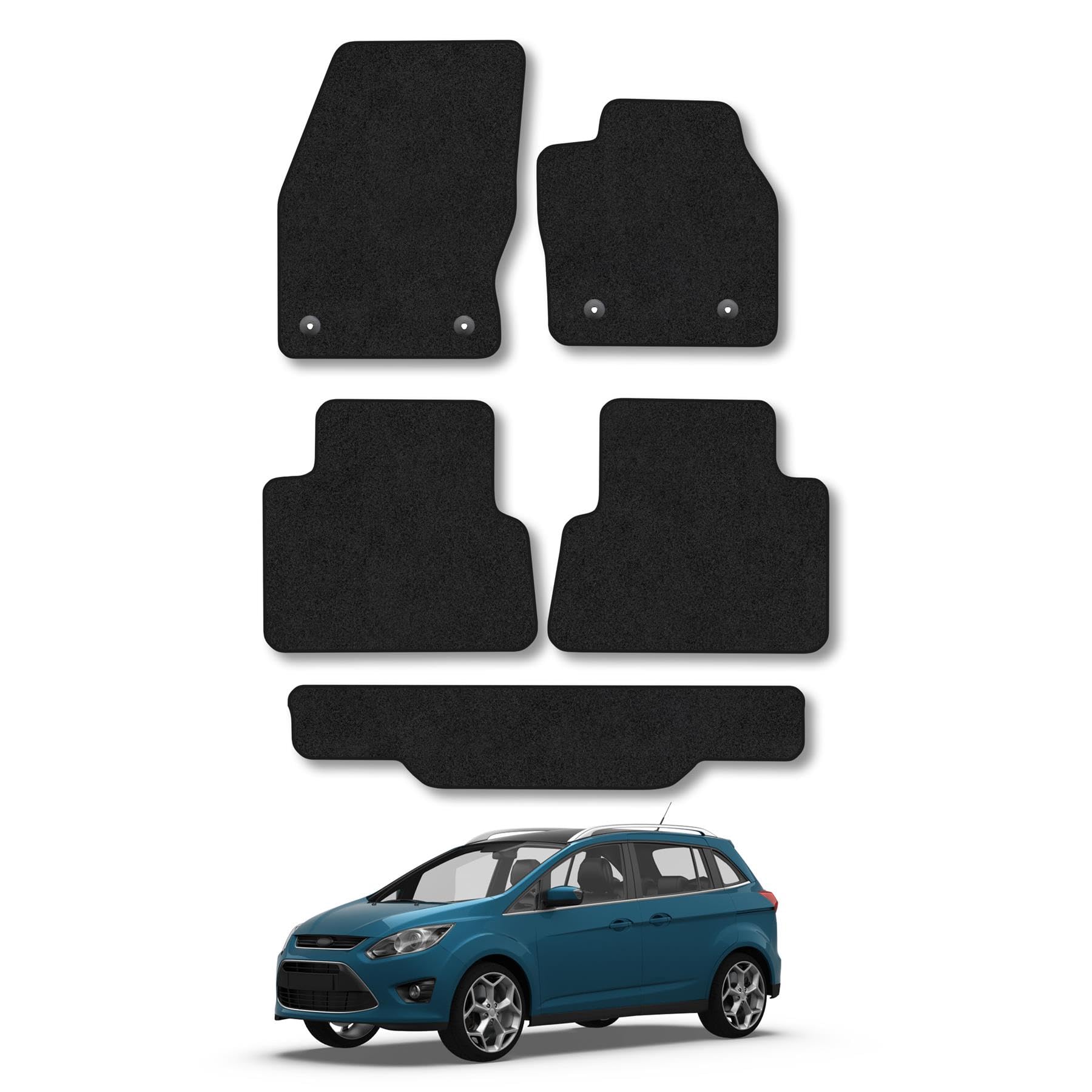 4 Stuks Auto Lederen Vloermatten Voor Ford C-MAX 2010-2015, Waterdichte