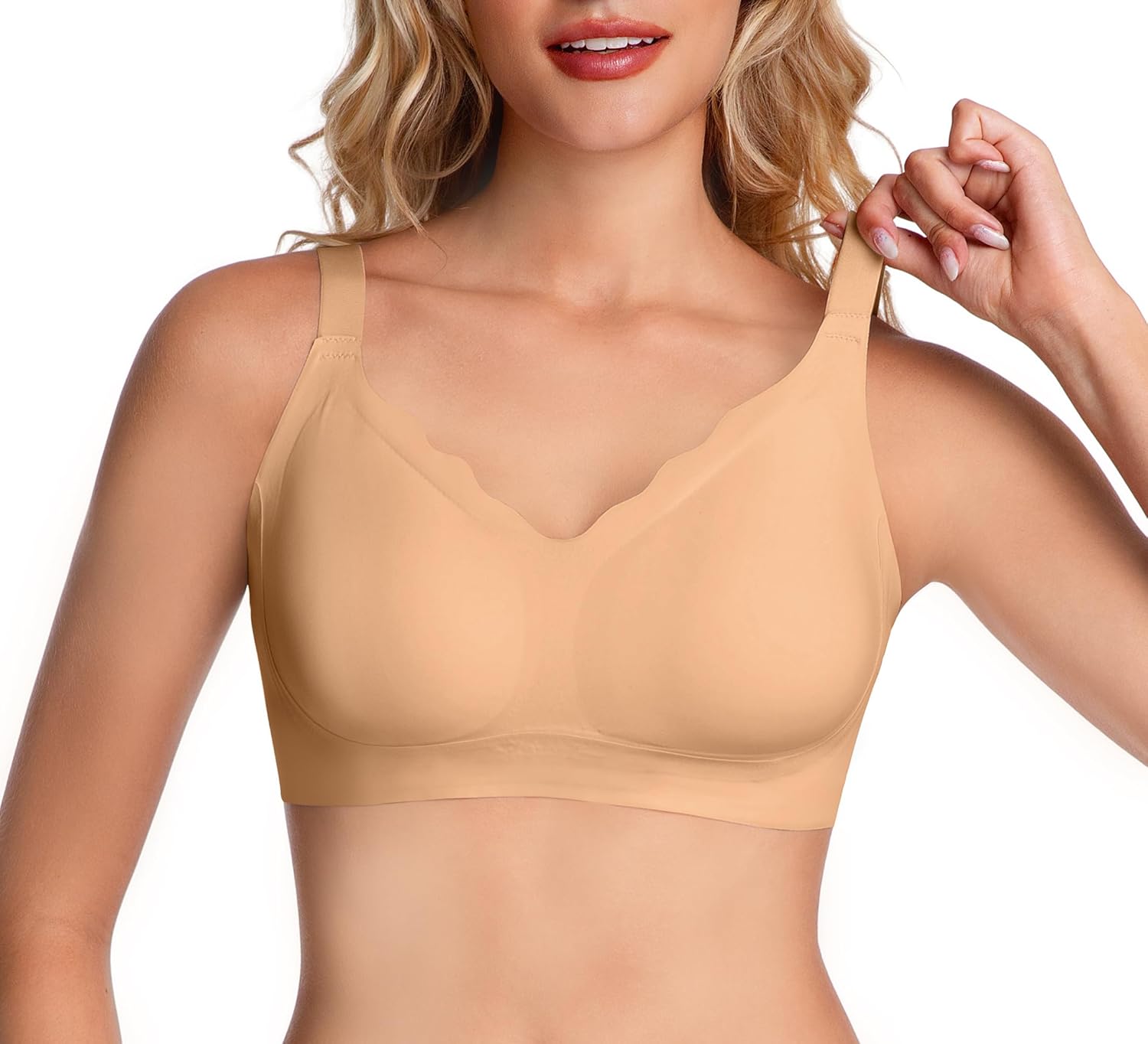 Wireless Bras for Women with Support, No Wire Push Up Bra, No Underwire Soft Padded Comfort Bralettes T-Shirt Everyday Bras