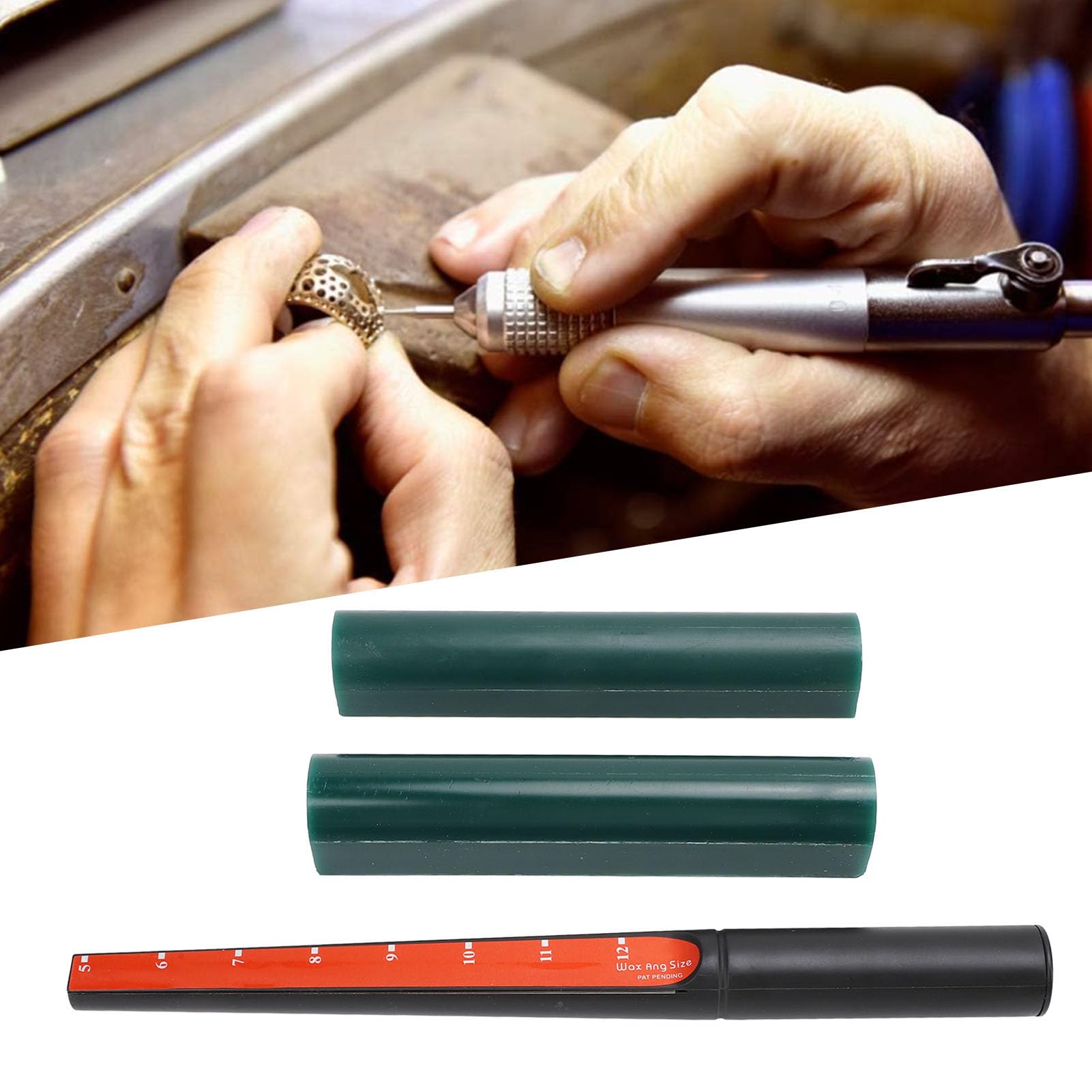 Tubo per Anello in Cera per Intaglio, 2 Tubi per Cera per Intaglio Ad Anello, 1 Misuratore per Tubo in Cera per Realizzare Anelli, Tubi per Cera Rotondi, Anello di Cera Dura per