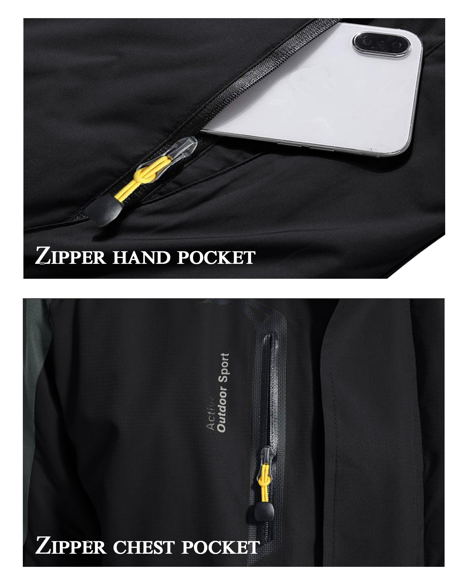 Chaqueta Invierno Hombre Impermeable Esquí con Forro Cálido y Capucha Extraíble