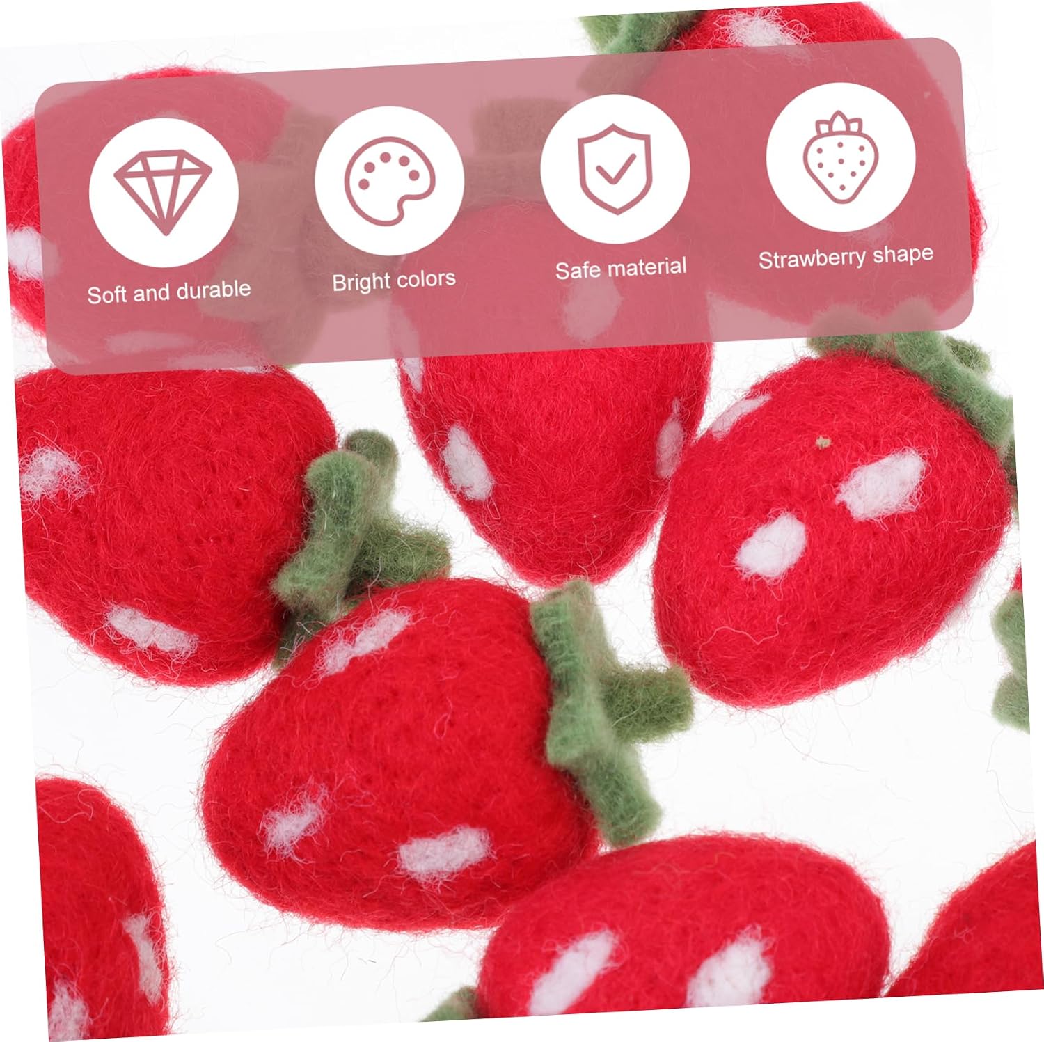 10pcs Felt Strawberry Crafts Decor for Room and Girls Spaces for Headbands Brooches Easy to Use for Home Event Decoration