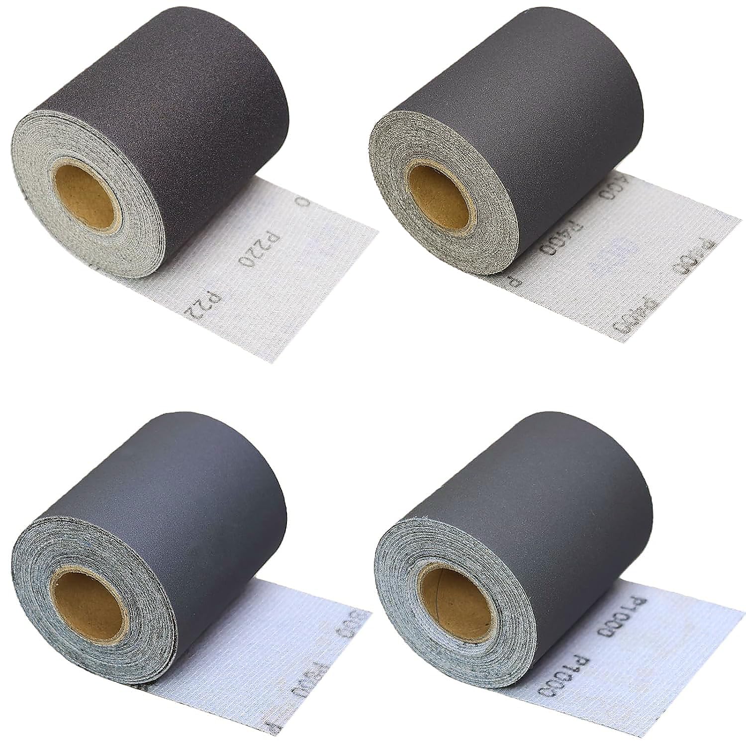 Total 20 Yards 2-3/4" Wide 220 400 800 1000 Grit Silicon Carbide Hook & Loop Backing Continuous Longboard Sandpaper Roll Sanding Sheets Paper for Automotive Woodworking Metal