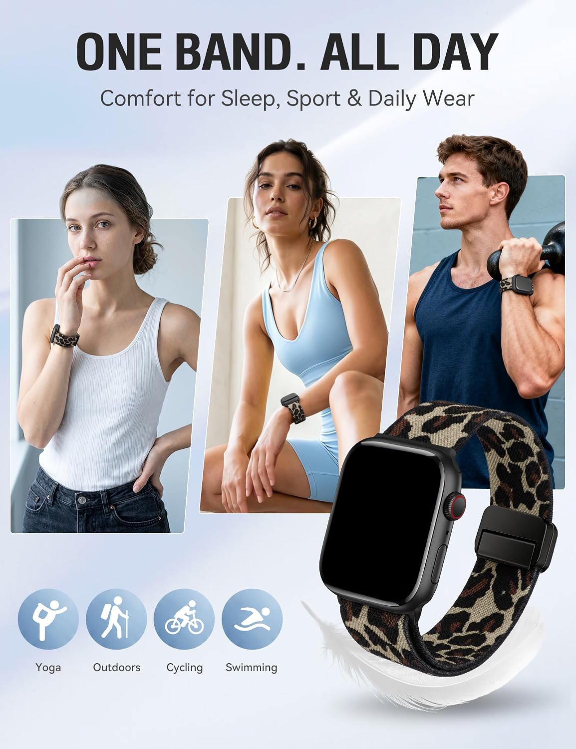 Halloween Christmas Band Compatible with Apple Watch Band for Women 40mm 38mm 41mm 42mm 44mm 45mm 46mm 49mm, Magnetic Clasp Fall Nylon Elastic Strap for iWatch Series 11 10 9 8 7 6 5 4 SE Ultra 3/2/1 image 4