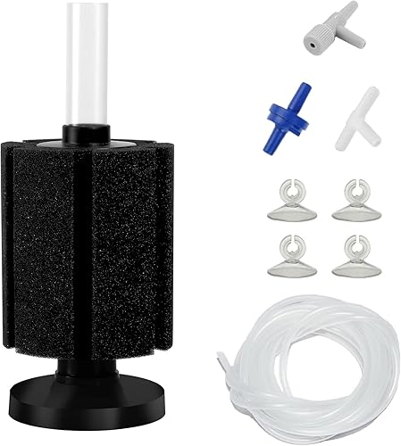 Miniatura 9 de AQUANEAT Filtro de Esponja para Acuario Alimentado por Aire, Filtro de Burbujas Biológicas para Tanque de Peces con Tubo de Línea Aérea, Válvulas,