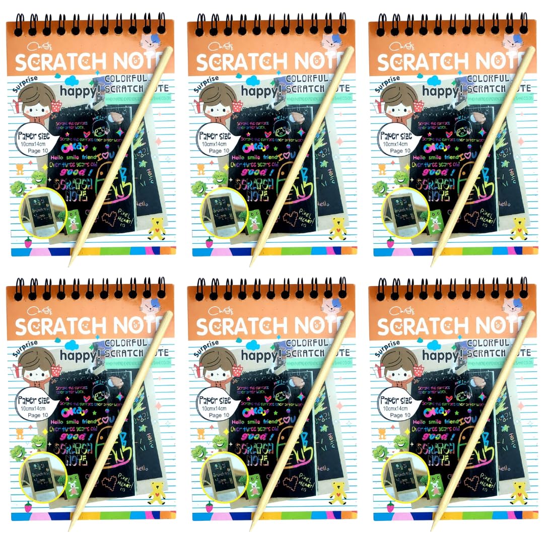 R H LIFESTYLE Rainbow Scratch Book Magical Scratch Book for Kids Scratch Art Birthday Return Gifts Magic Book, A6, 10 Sheet Each Book, Pack of 6 (B0D9BCZPK7) Amazon Price History, Amazon Price Tracker