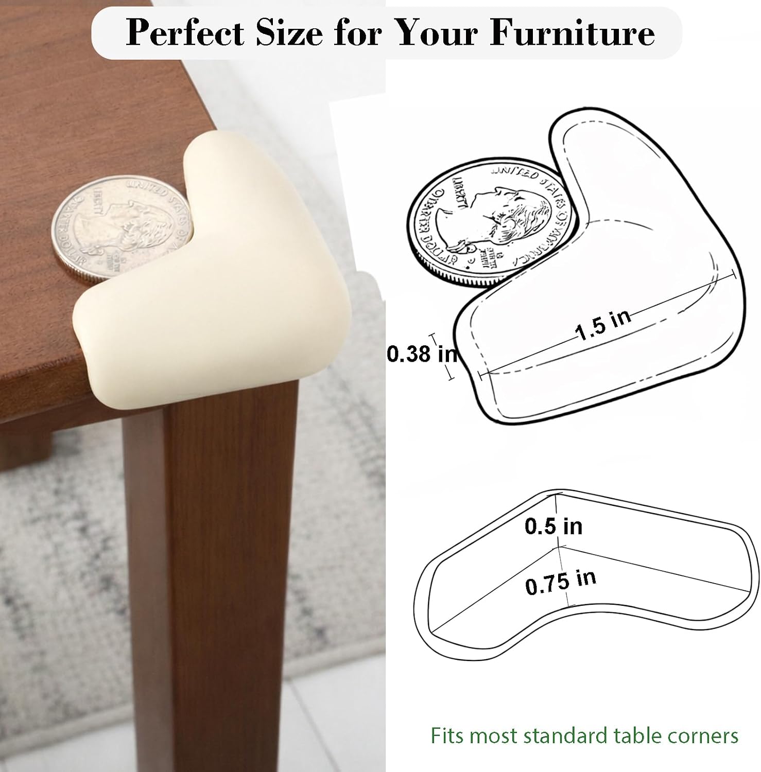 Corner Protector for Baby, 12 Pack EVA Foam Baby Proofing Corner Guards, Soft L-Shaped Furniture Edge Protectors for Tables and Sharp Corners, Tear-Resistant Updated Design, White