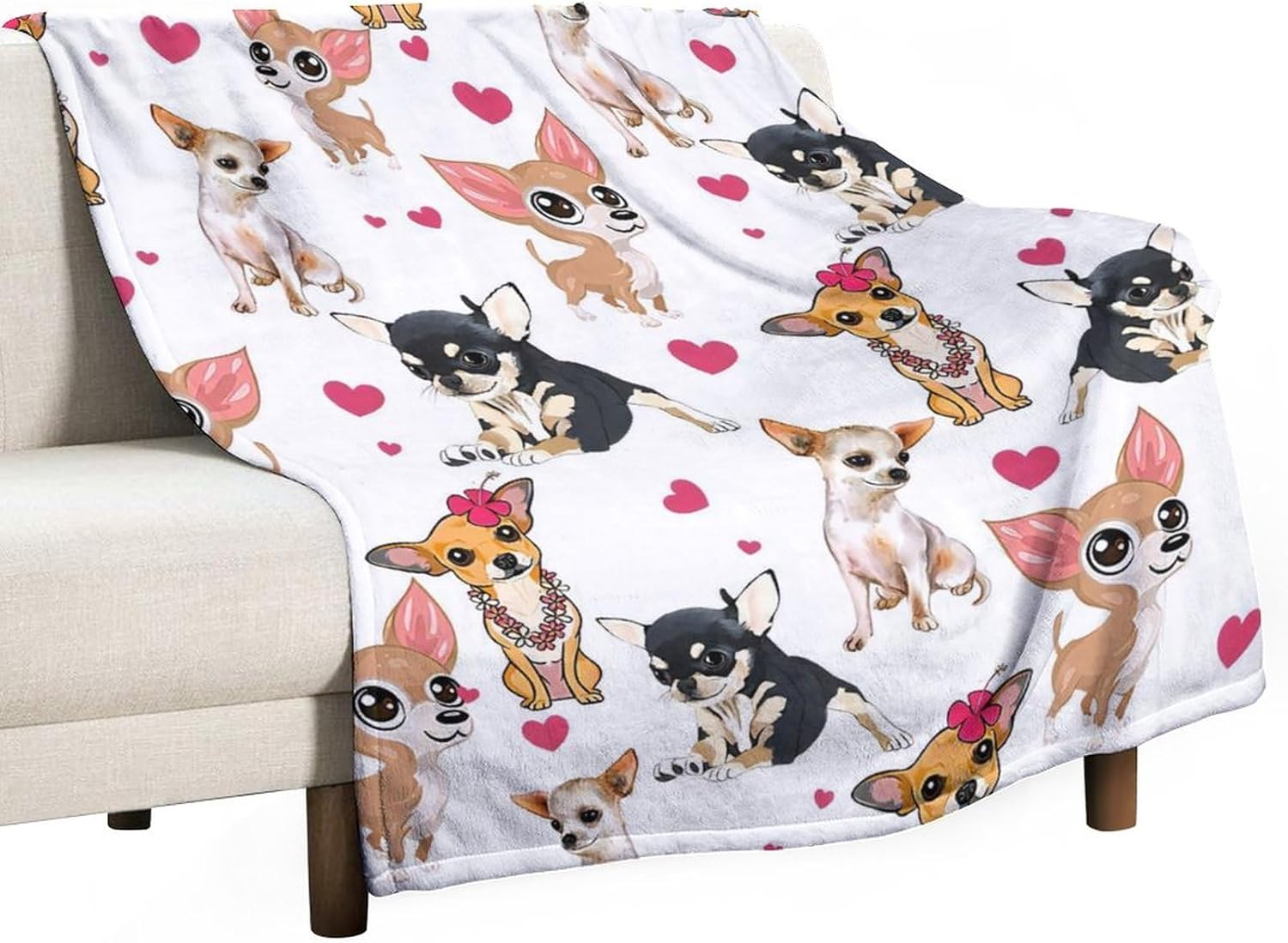 Chihuahua Dog Blanket Chihuahua Gifts for Girls Women Chihuahua Lovers Chihuahua Throw Blanket Kids Adults Soft Warm Cozy Fleece Blanket for Couch Sofa Bed 40"x50" - Image 4