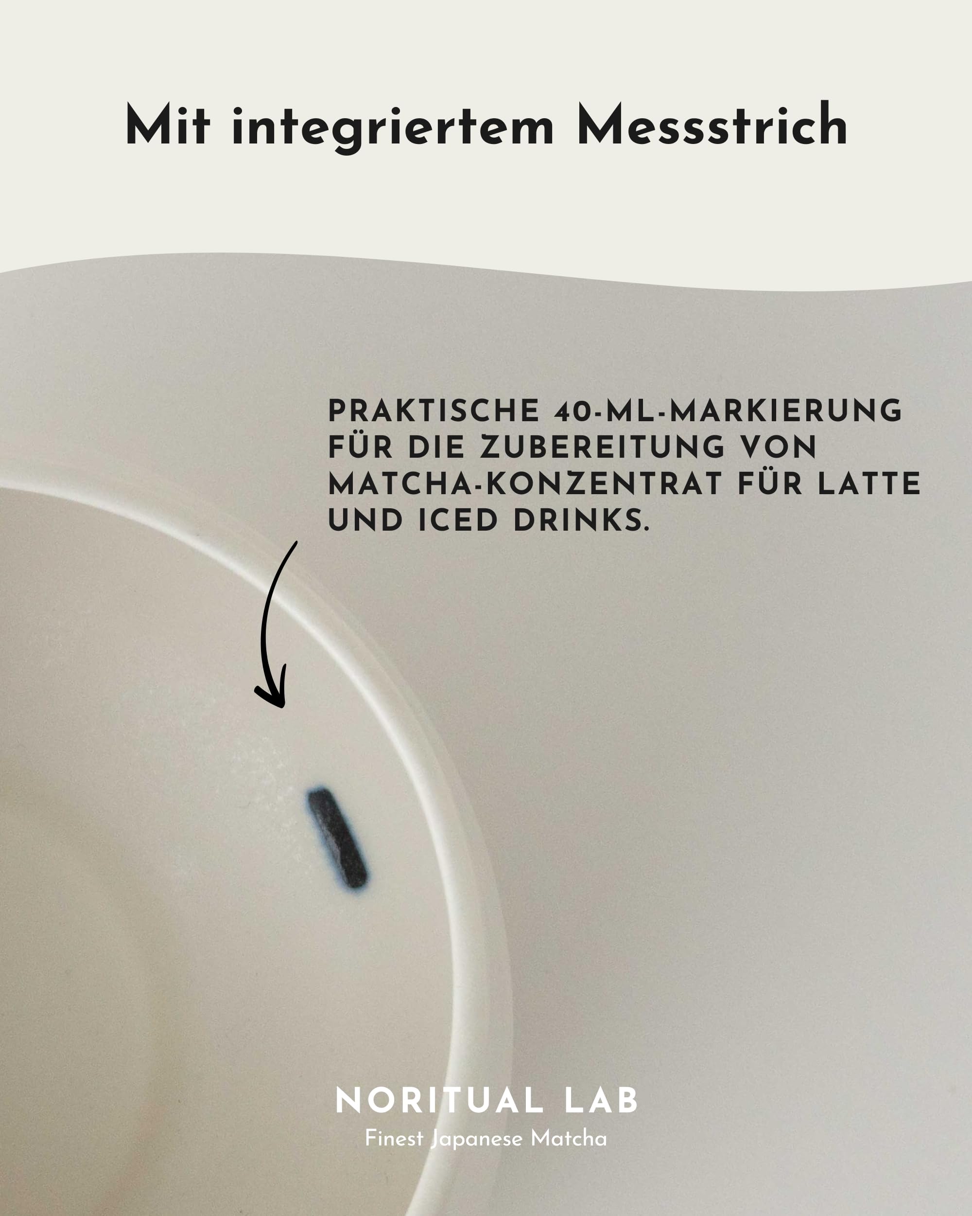 NORITUAL LAB Matcha Schale mit Ausgießer - Handgefertigte Teeschale aus Japan - Präziser Ausguss für Matcha Latte