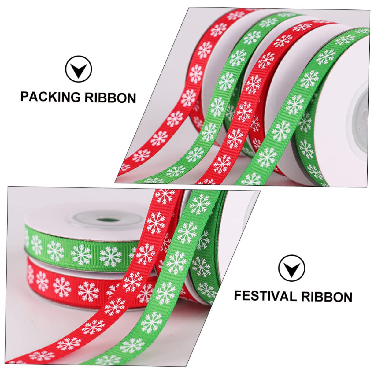 NUOBESTY 3 Sätze Weihnachtsband Christmas Ribbon Stoffband Weihnachten Weihachtsdeko Weihnachtssamtband Urlaub Kräuselband Zum Verpacken Von Geschenken Band Zum Nähen Schleife 4 Rollen * 3