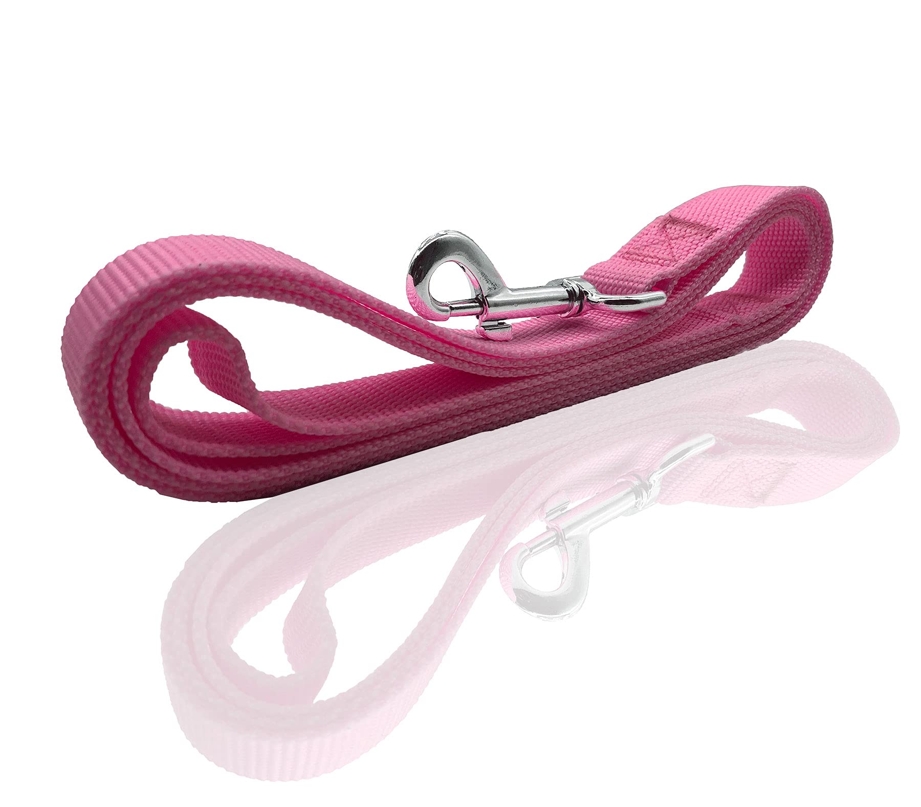 Correa de nailon para perro de 10 pies de largo, correas de entrenamiento para caminar para perros medianos y grandes, 1 pulgada de ancho (rosa)