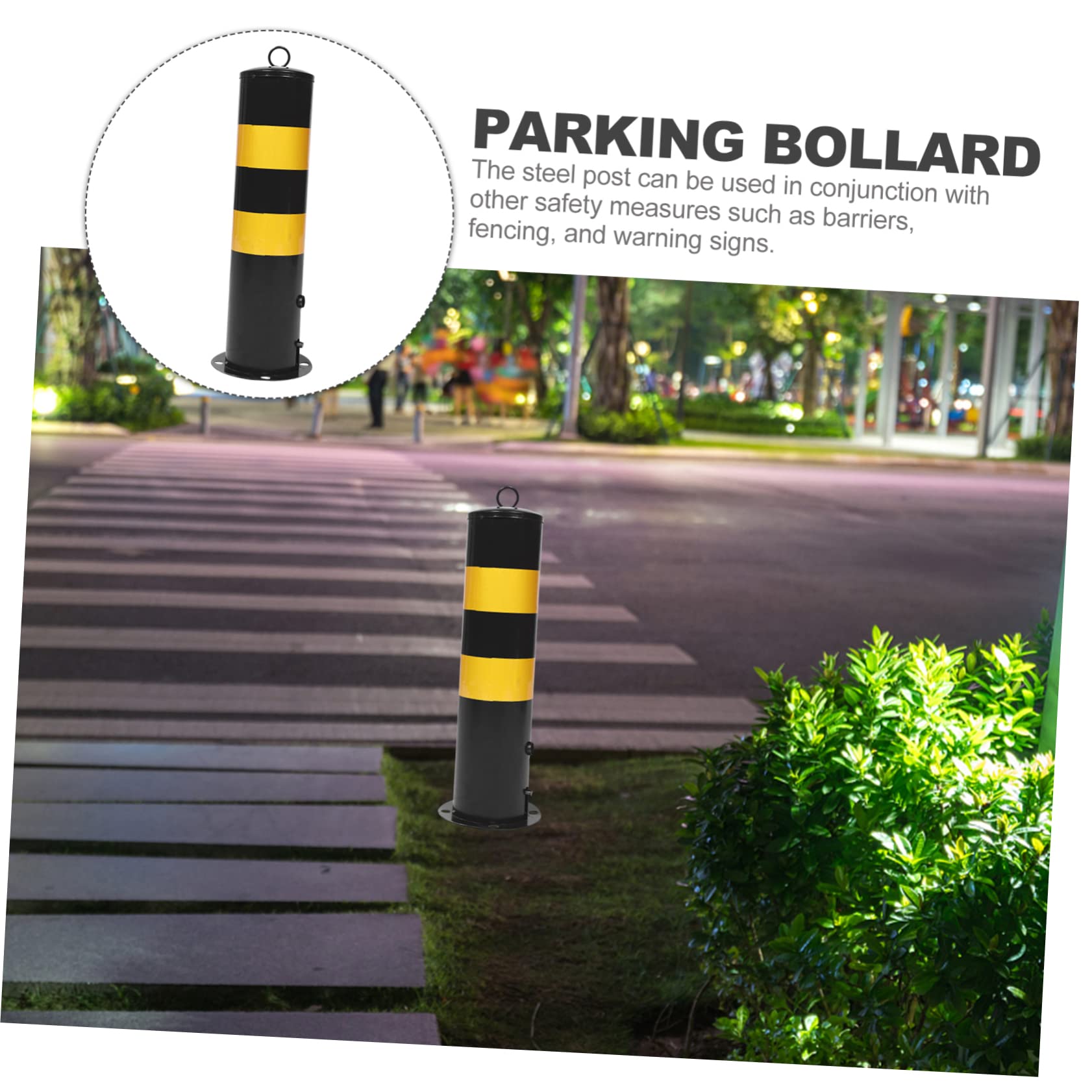 Barrière de Parking Poteau de Sécurité, en Acier Noir Extérieur