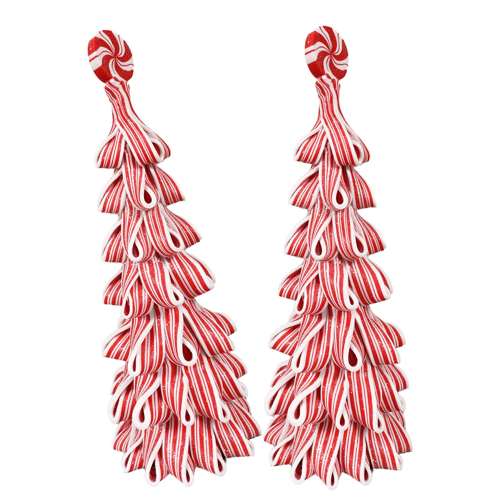 Holiday Desktop Tree Ornament for Christmas Display, PVC Soft Clay Freestanding Decor for Shelf, Counter and Mantel Christmas Tabletop Ornament Holiday Shelf Decor Freestanding Tree Display Mantel