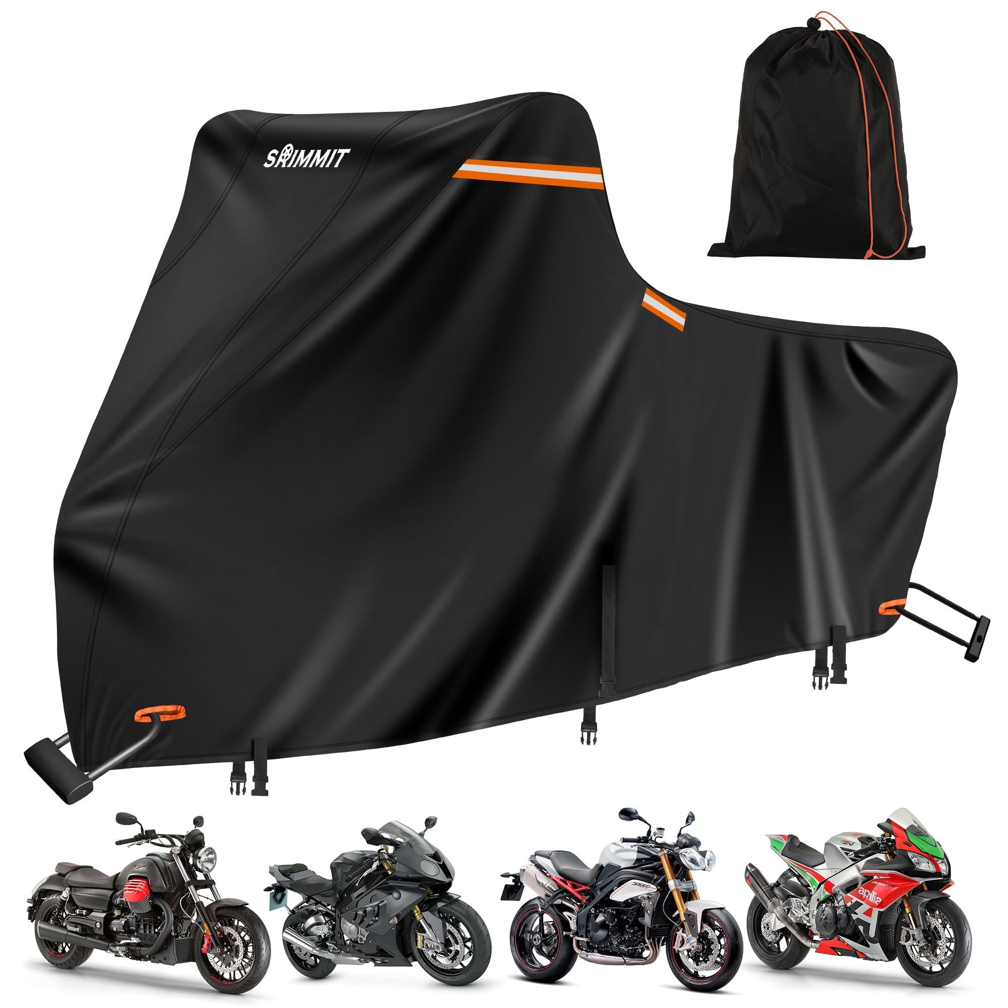 Rosefray Copertura Moto Heavy Duty 600D Impermeabile Con Box Laterale E Top Case - Adatta Per Harley, Gold Wing, Touring - Rossa