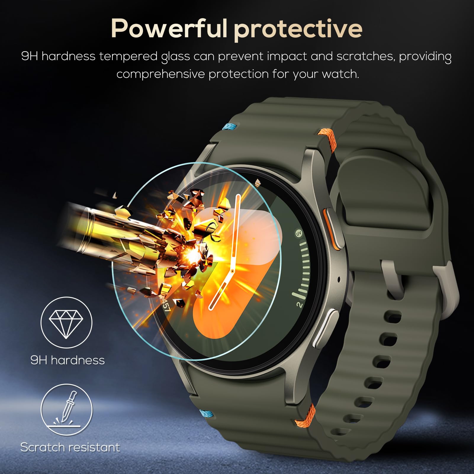 Folia ochronna na wyświetlacz do Samsung Galaxy Watch 7 / 6 / 5 / 4 mm, 44 mm, odporna na zarysowania HD, folia ochronna na wyświetlacz do zegarka Galaxy Watch 4/5/6/7, 44 mm