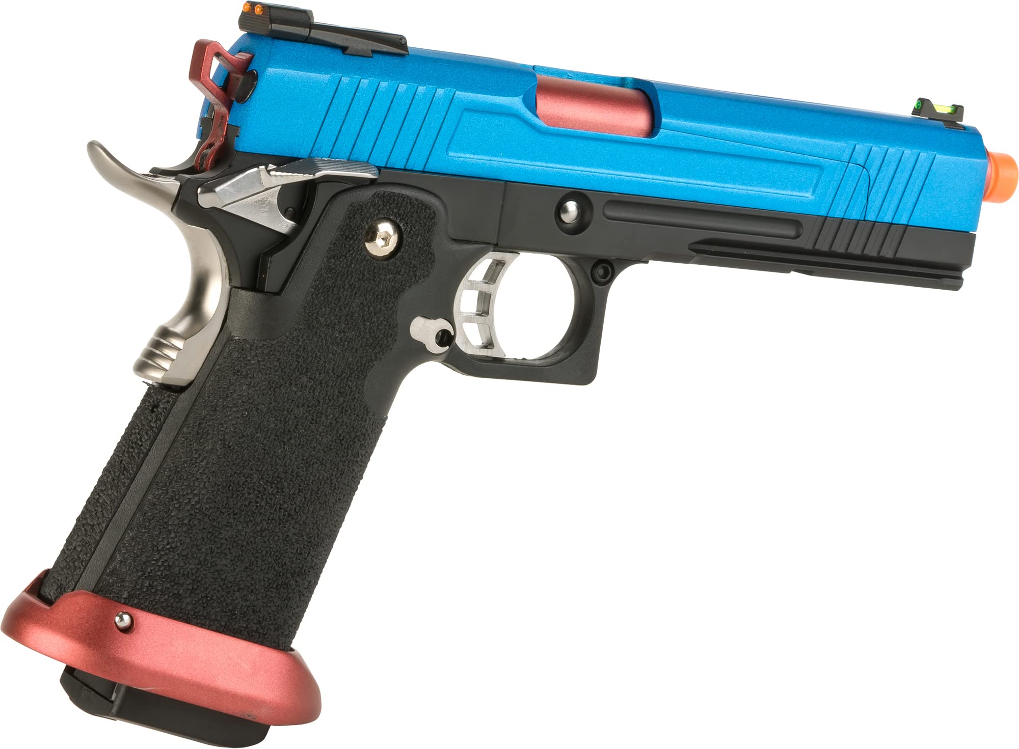 Evike Airsoft - AW Custom Split Frame Hi-Capa Competition Grade Gas Blowback Airsoft Pistol (Color: Patriot)
