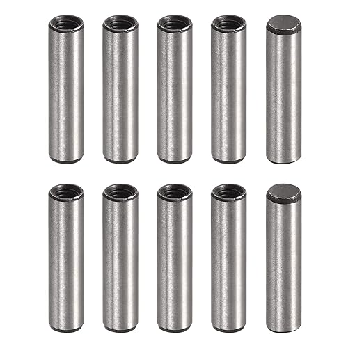 uxcell Pasador de rosca interna M4 10 unids 0.236x0.984 in biselado plano acero al carbono cilíndrico pin cama estantería dispositivos metálicos
