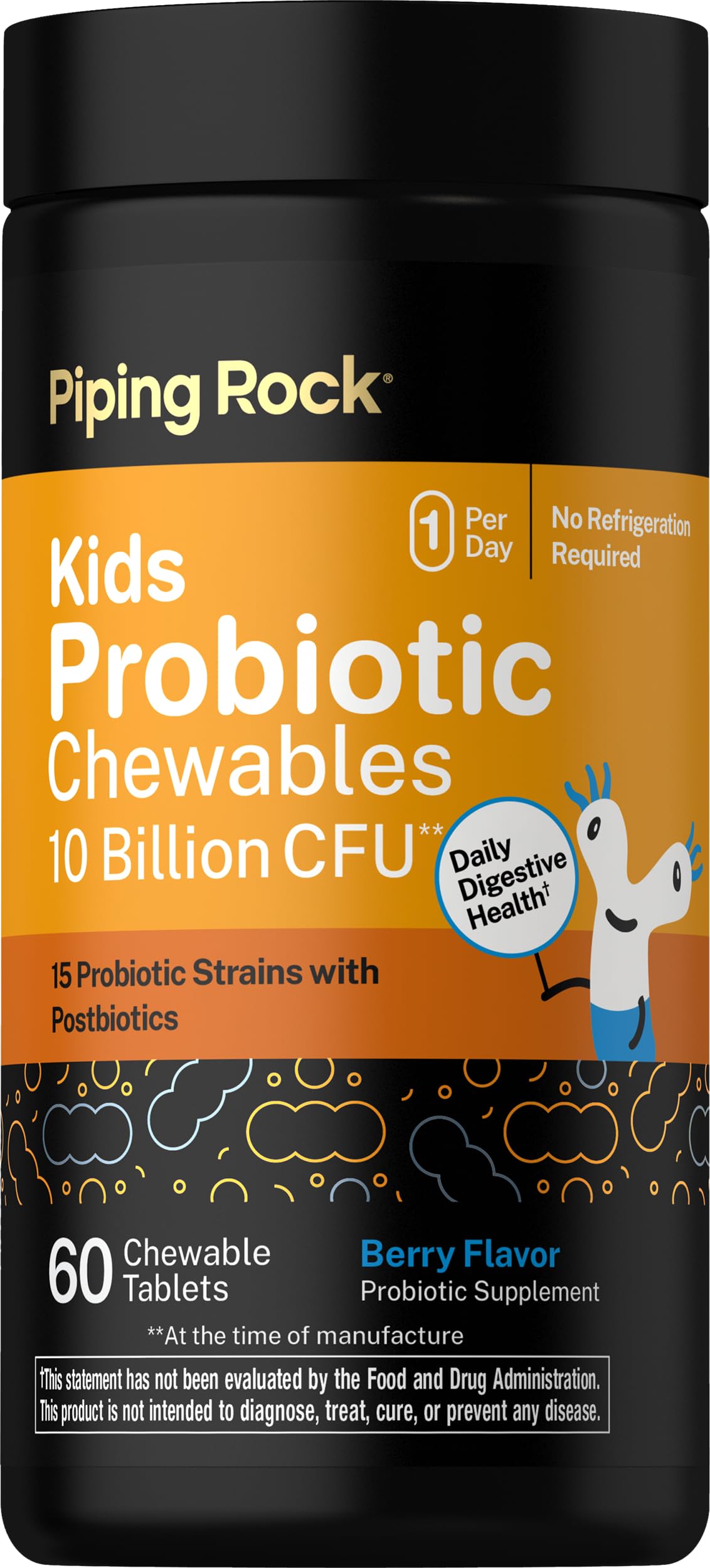 Piping Rock Probiotic for Kids | 60 Chewable Tablets