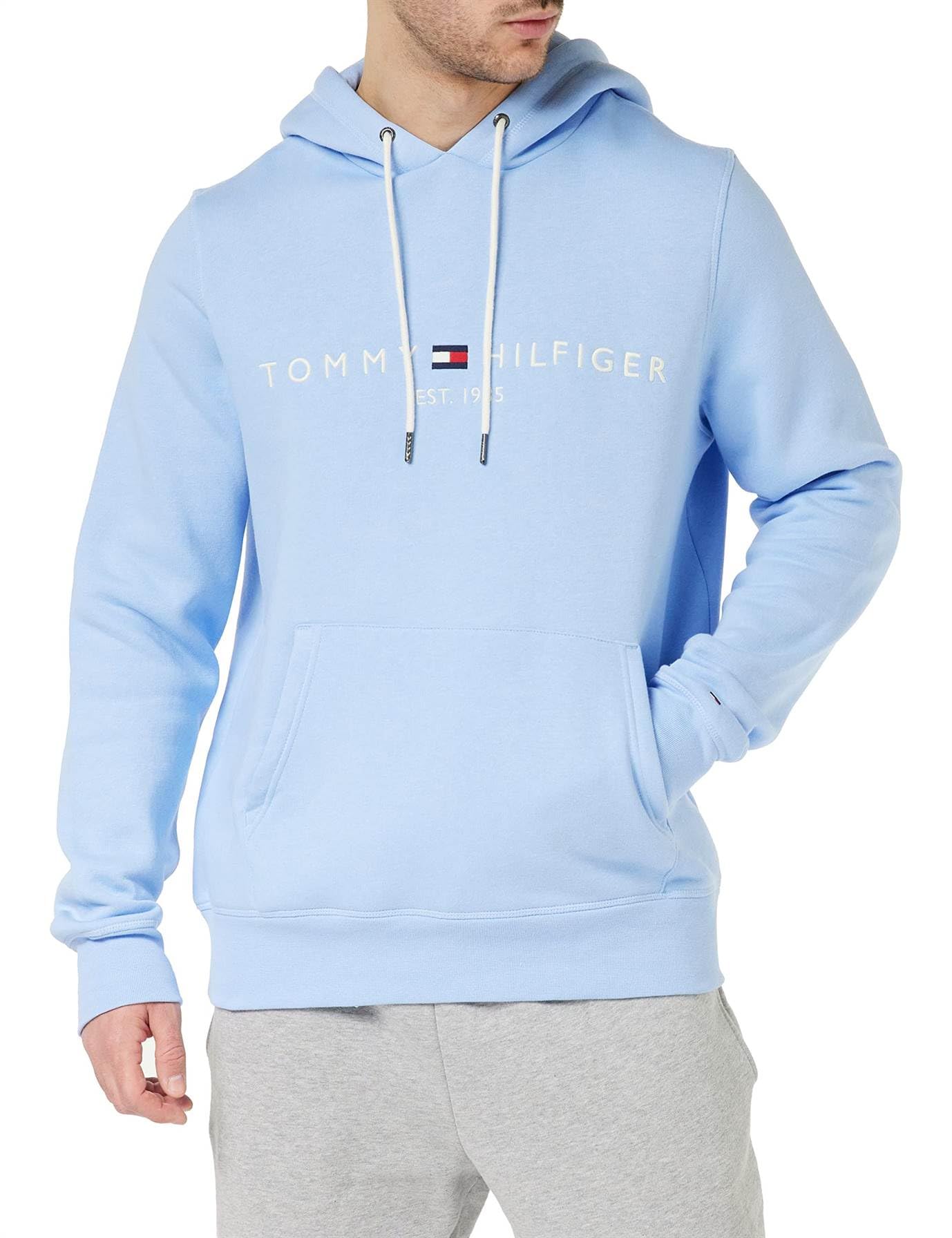 Tommy Hilfiger Men's Tommy Logo Hoodie, Blue (Vessel Blue), S