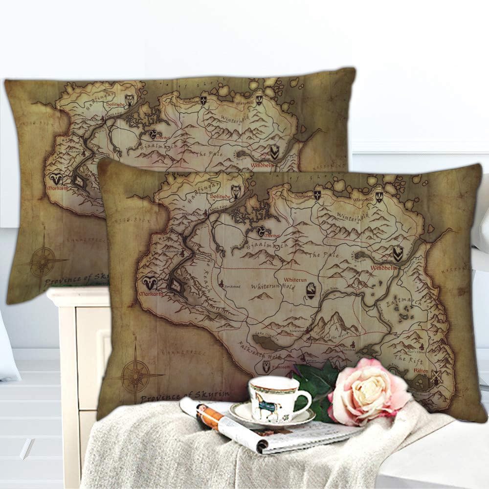 Ste-X Juego De Funda Nórdica para Niños Elder Scrolls V Skyrim, Funda De Edredón para Niños, Niñas Y Adolescentes, Juego De Cama Decorativo De 3 Piezas, Tamaño Doble (TESVS 02,(150x200cm)-Cama de 90)