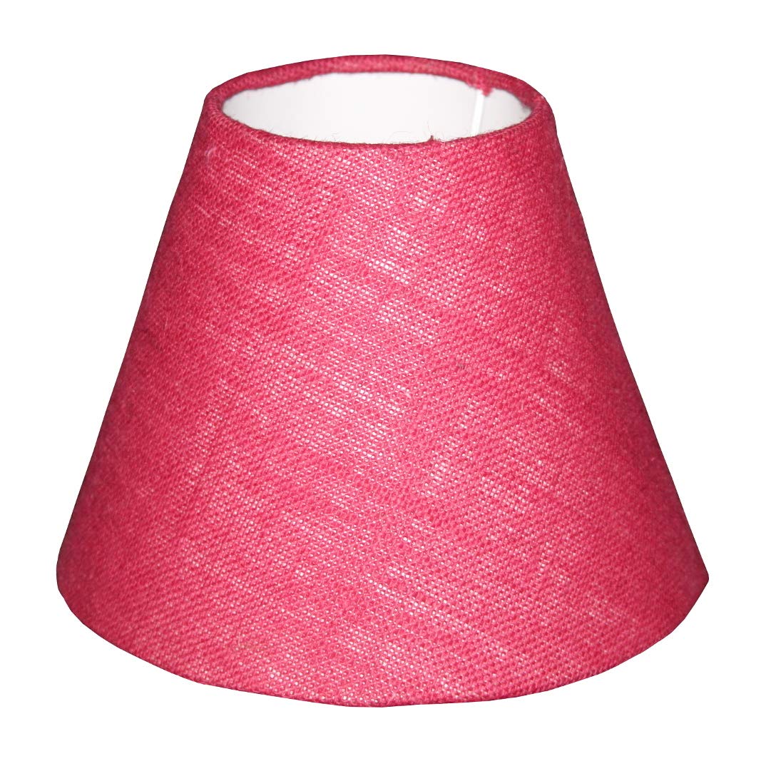 Jute Burlap conical lampshade for Table/Bottle lamp Bases (Dark Pink)-picture-32