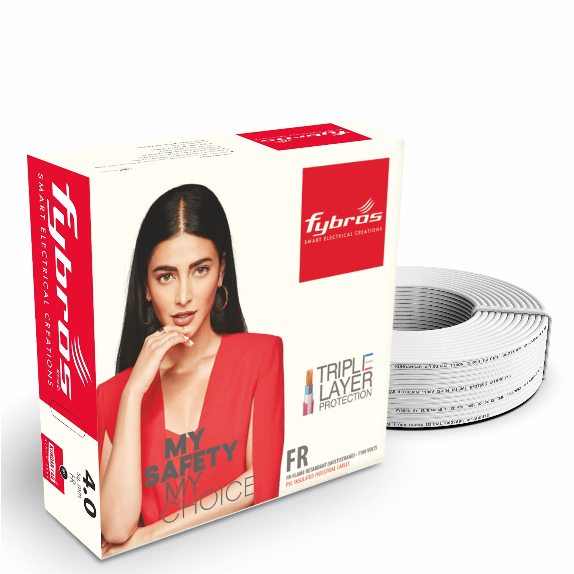 Fybros Flame Retardant Yellow Copper Wire - 90M -19