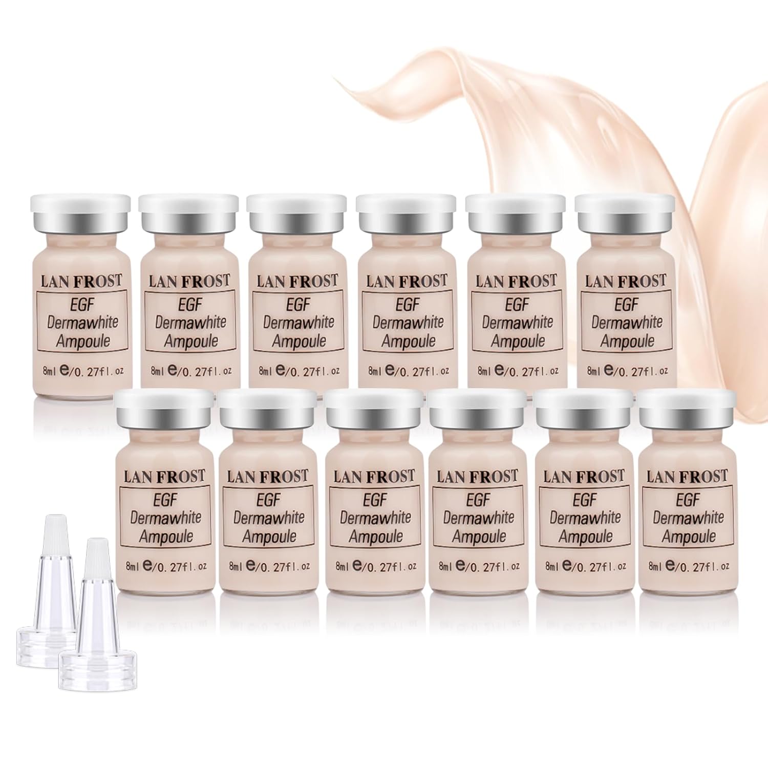 Facial Glow Foundation Serum Starter Kit Combined With Niacinamide and Peptides to Even Skin Tone Hydration Anti-Ageing Foundation Set, 12 Vials #1 Color