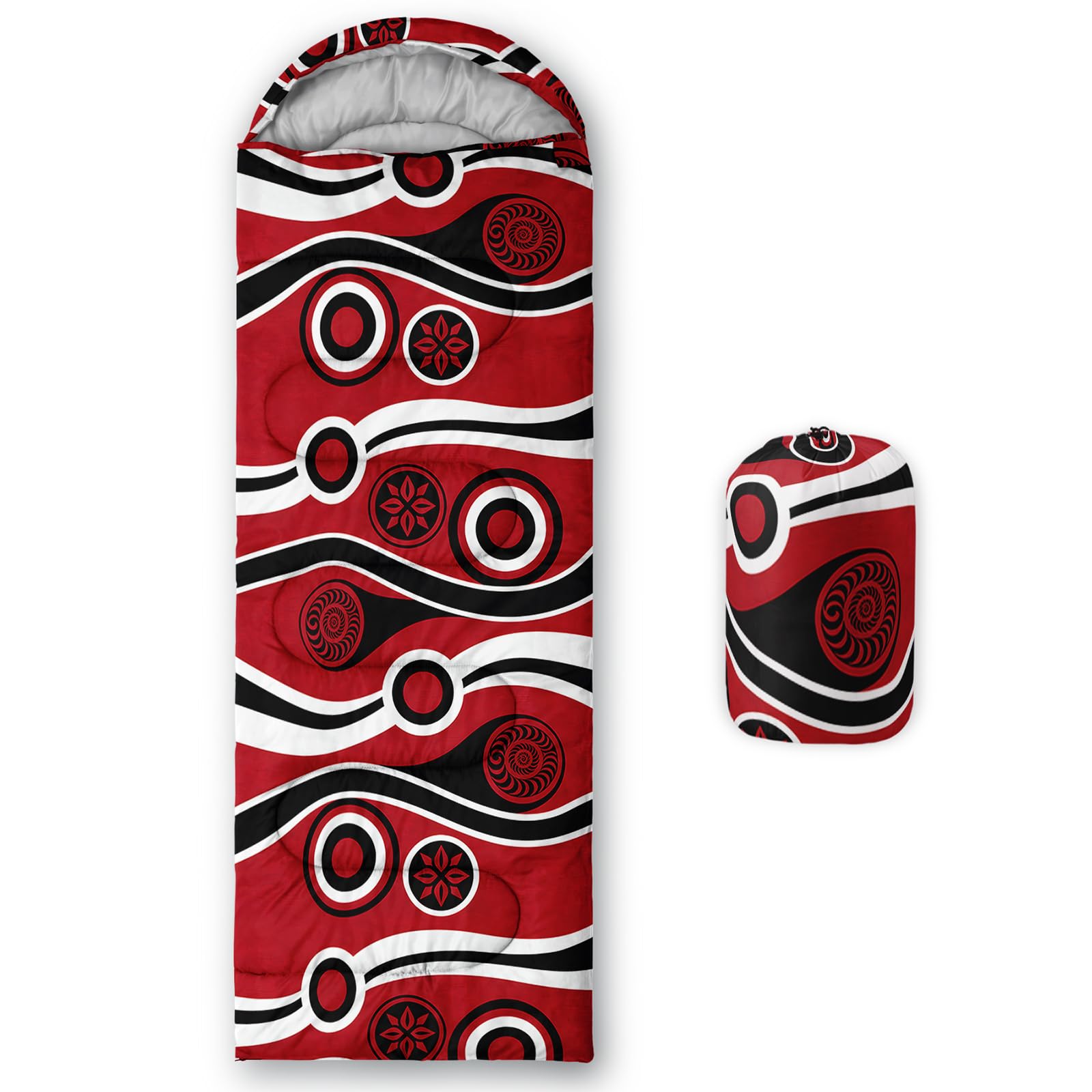 QOOMO Ball Flower Camping Sleeping Bags,3 Season Warm &amp; Cool Weather,Lightweight,Waterproof Sleeping Bags for Adults &amp; Kids,Traveling,and Outdoors,Camping Gear Equipment