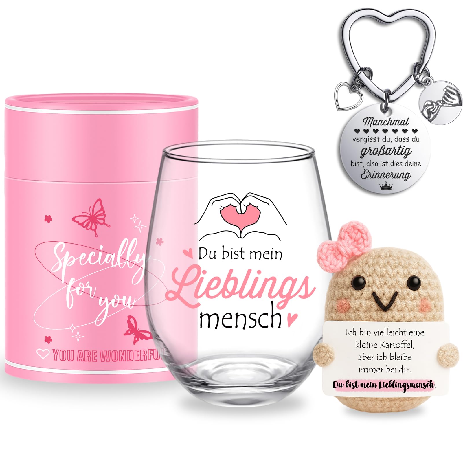 Tixlux Geschenk für Freundin Frauen Weingläser Geburtstagsgeschenk für Frauen Freundschaftsgeschenke Dankeschöngeschenke Personalisierte Geschenke für Beste Freundin 450ml