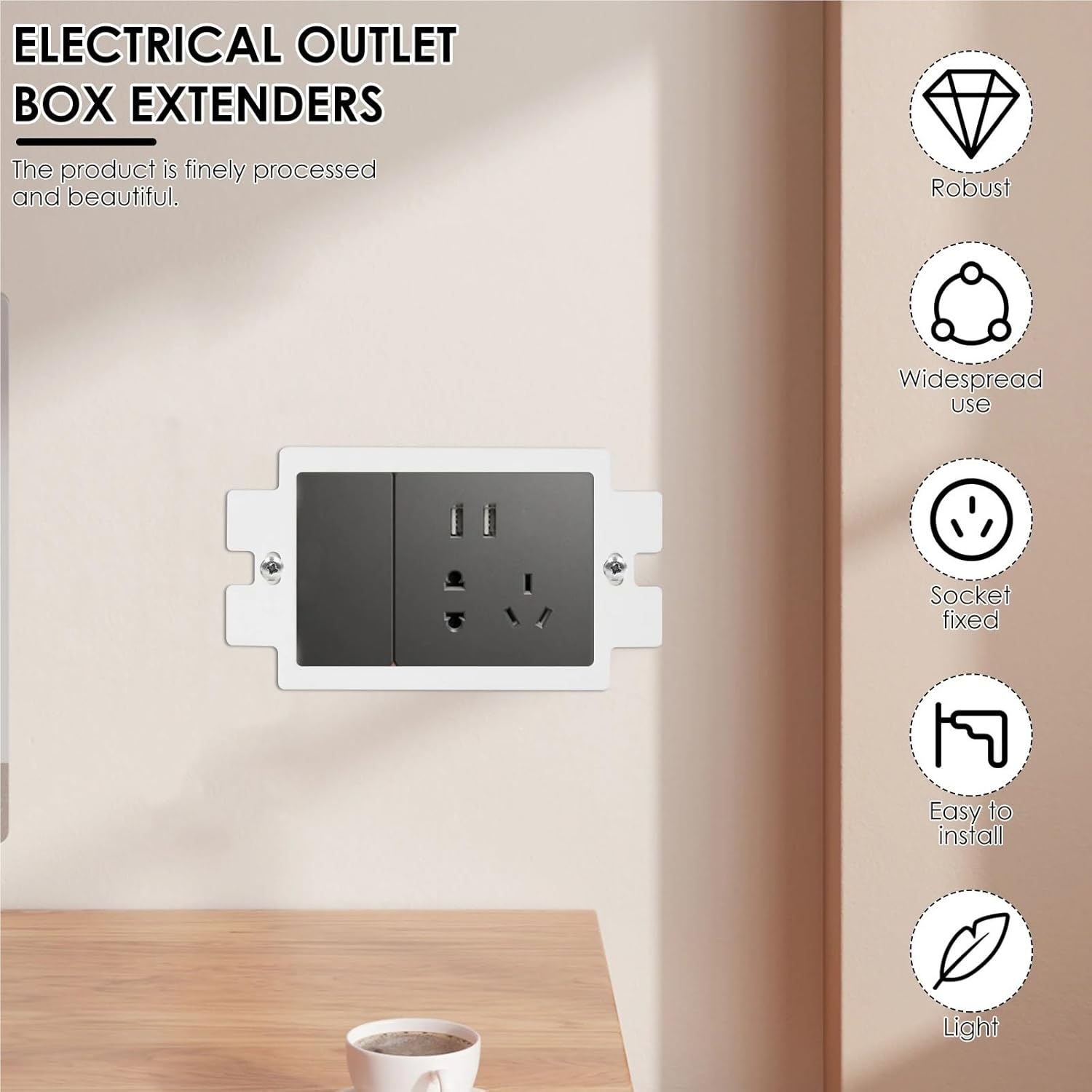 Outlet Box Extender Electrical Outlet Box Extenders Single Gang Extender Socket Inner for Electrical Power Socket Switch(5pcs)