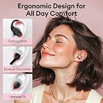 Open Ear Clip-On Earbuds with Touchscreen Case, Wireless Bluetooth Earbuds, Comfortable Open-Ear Headphones, Clear Calls for Workouts, Commute & Travel, M100 Rose Gold