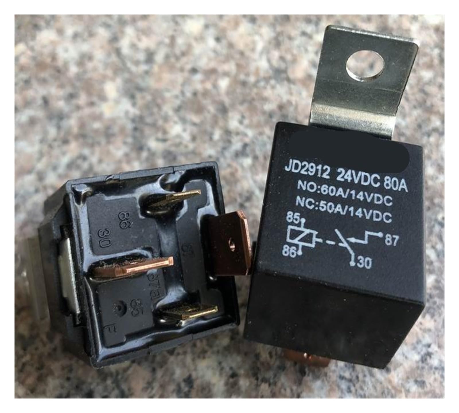 Relé JD2912 24VDC 80A de 4 pines V7-1A-24V para automoción