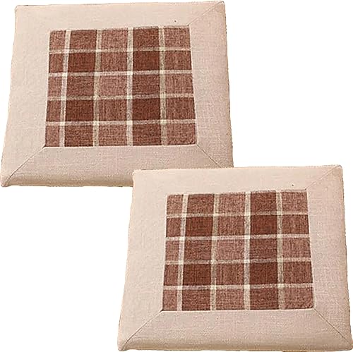 Juego de 2 cojines para sillas de comedor, cojines de lino para sillas de cocina, cojines para sillas de comedor, almohadillas antideslizantes con
