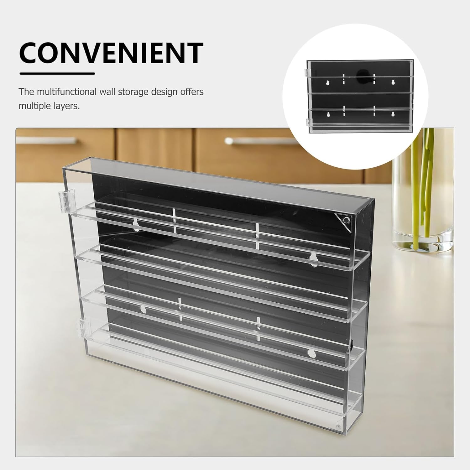 Alipis Acrylic Knife Holder Wall-mounted Multi-layer Knife Storage Display Rack Organizer 13.76x9.43x1.89 Inches