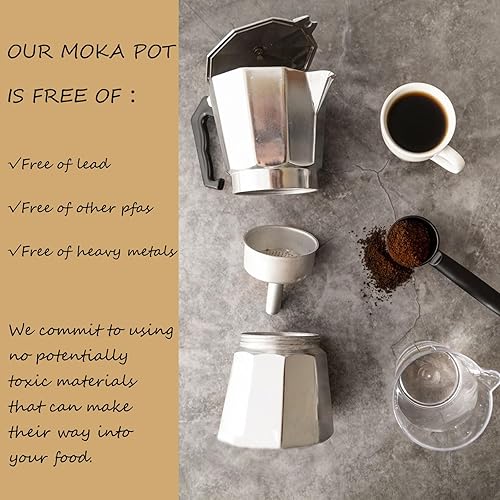 Miniatura 6 de Vaolvpant 12 tazas de 20.3 fl oz 20 onzas de plata clásica para estufa espresso y cafetera de aluminio para cafetera Moka Express Classic Cafe Maker