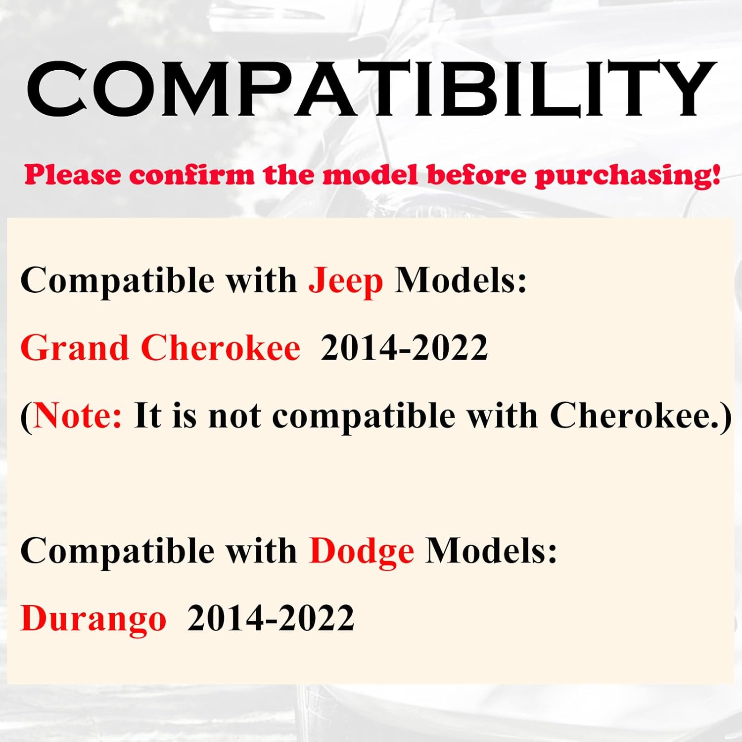 SUPALAND Car Key Fob Replacement Fits for Jeep Grand Cherokee Dodge Durango 2014 2015 2016 2017-2022 Push Start 5 Buttons Set of Two Keyless Entry Remote Control 68143505AC M3N-40821302 68150061
