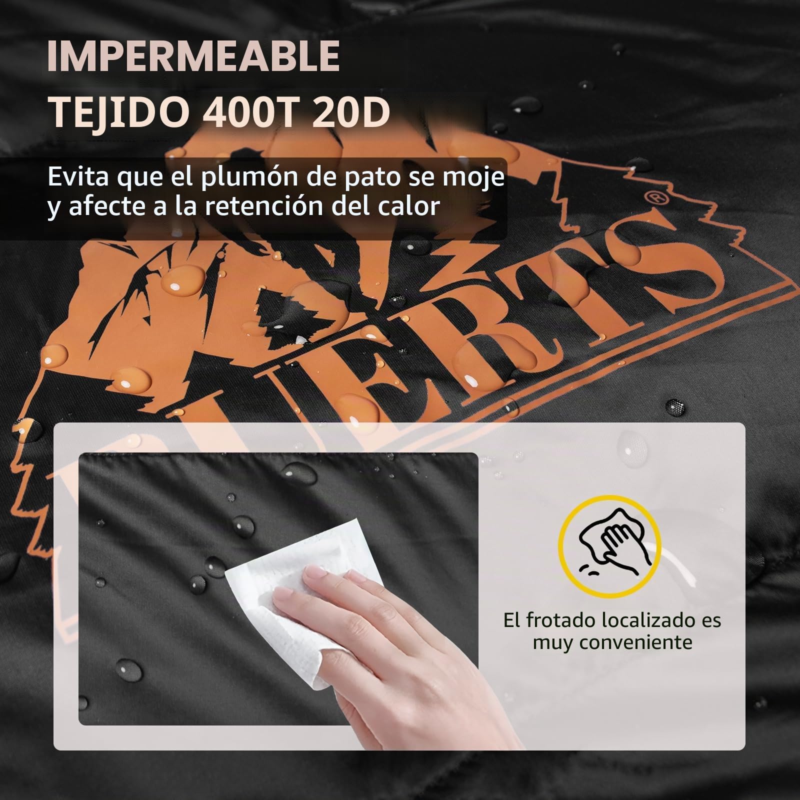 Saco de Dormir de plumón es Apto para climas Extremadamente fríos.Saco de Dormir XXL para Adultos está Relleno de plumón 680FP,Es Ultraligero y Apto para Camping.