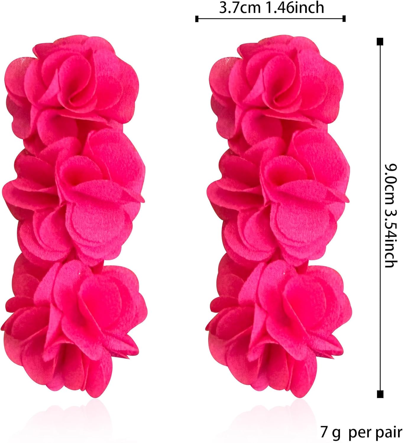 3 Layers Fabric Flower Earrings Elegant Handmade Bohemian Style Jewelry for Women Soft Fabric Floral Earrings - Image 4