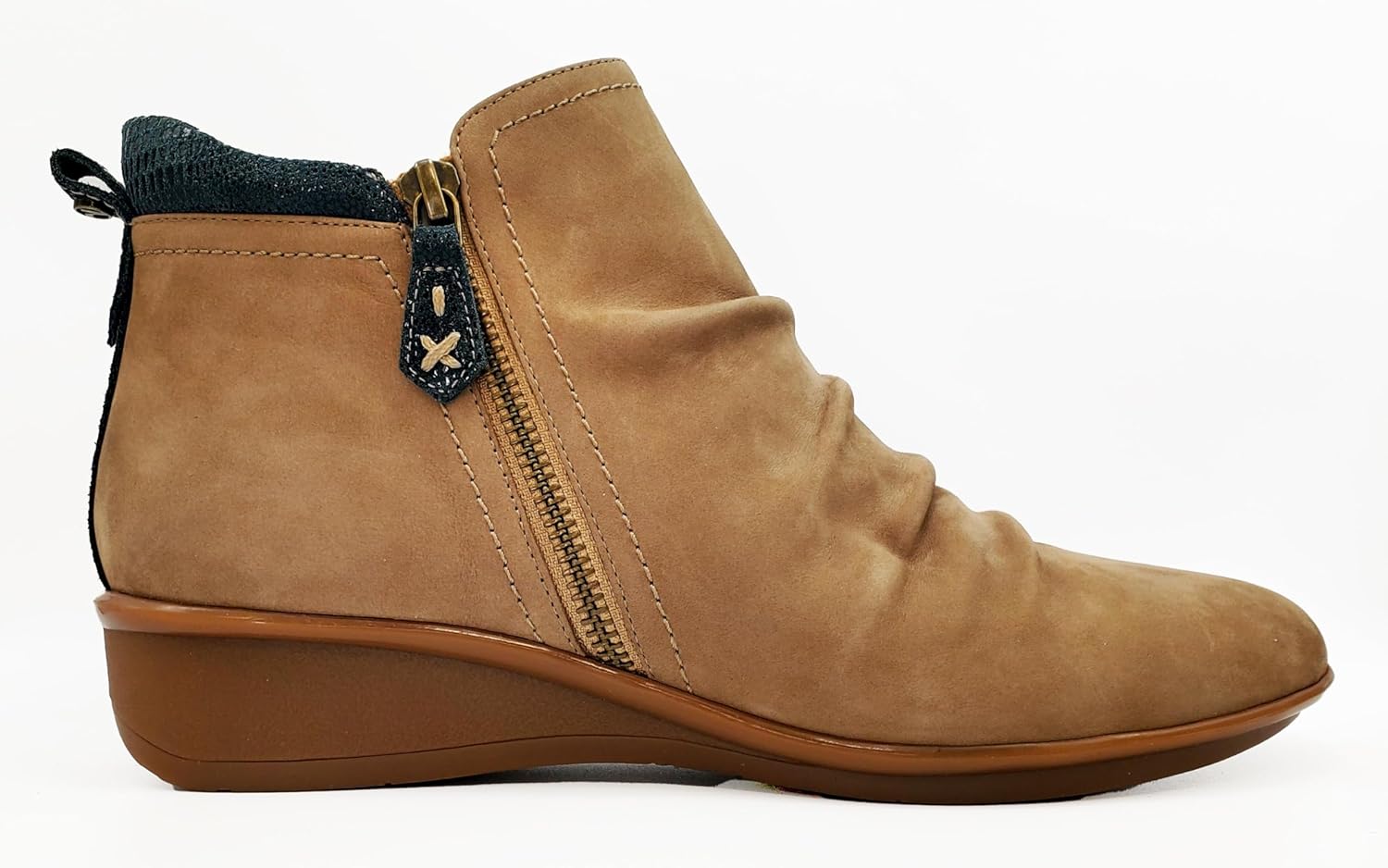 Revere Plymouth Women's Wedge Ankle Booties – Premium Leather with Contoured Arch Support and Customizable Orthotic-Friendly Design