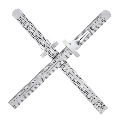2 piezas de regla de bolsillo de 6 pulgadas 15 cm, regla de precisión flexible de acero inoxidable con clips desmontables, regla de bolsillo de