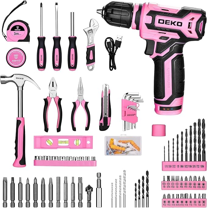 Kit de Taladro Inalámbrico Rosa DEKOPRO 12V con Maletín miniatura 2