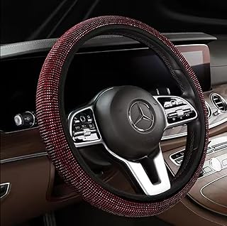 MT BEST BUY - Steering Wheel Cover with Rhinestones, Decorative Accessory with 5 selection colour (Red)