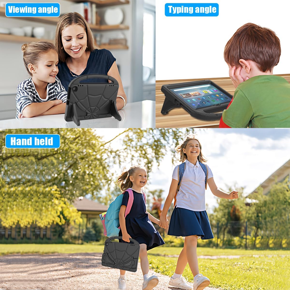 Tablet Case for 11in Tablets 2023 Released，Not Fit for iPad TCL 11 inch Tablets, Patamiyari Lightweight Shockproof Kids Case with Screen Protector Handle Stand -Black