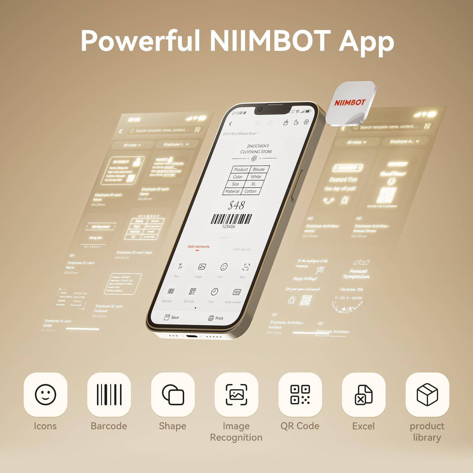 NIIMBOT Label Maker for Sticker Labels K3 Label Printer Can Print Width 3.15 Inch Label Paper for Small Business and Home Office Compatible with PC - Image 2