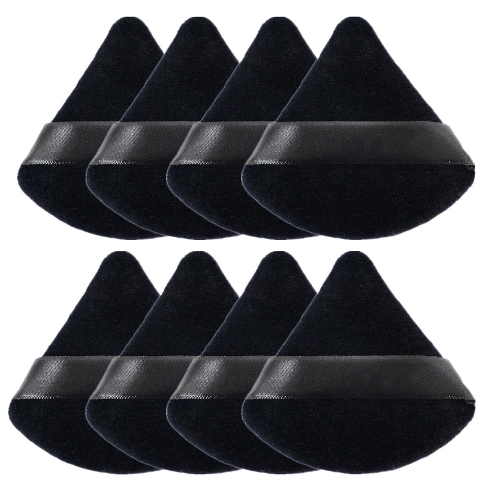 ZHIYE 8pcs Triangle Powder Puffs, Reusable Face Makeup Puff, Multifunctional Facial Makeup Tool Wet, Dry Dual-Use Makeup Sponge for BB CC Cream Liquid Foundation(BLack)